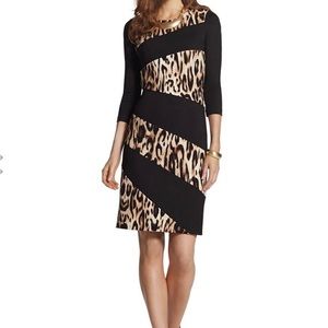 NWT - Chico’s - Black & Animal print Dress - size 1